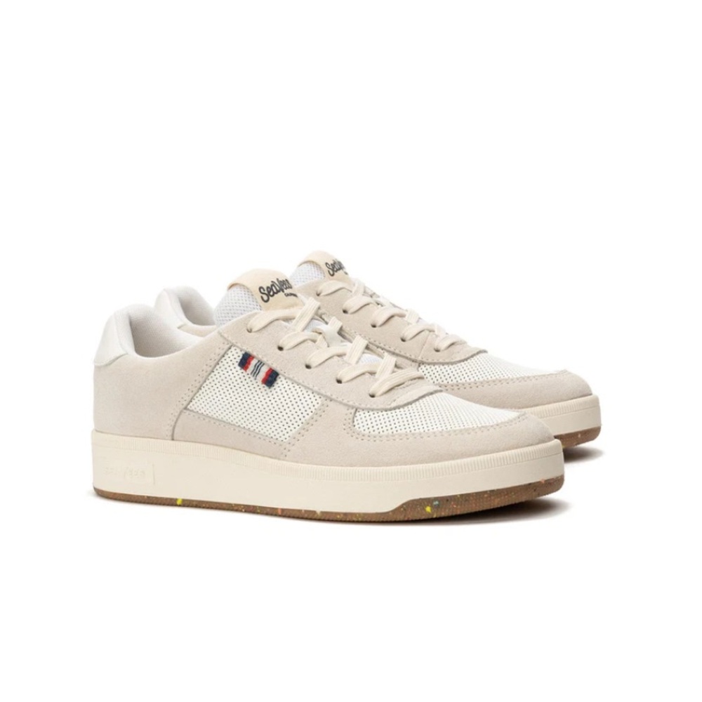 SEAVEES Cardinal White Nappa Leather Womens Sneaker Size 8